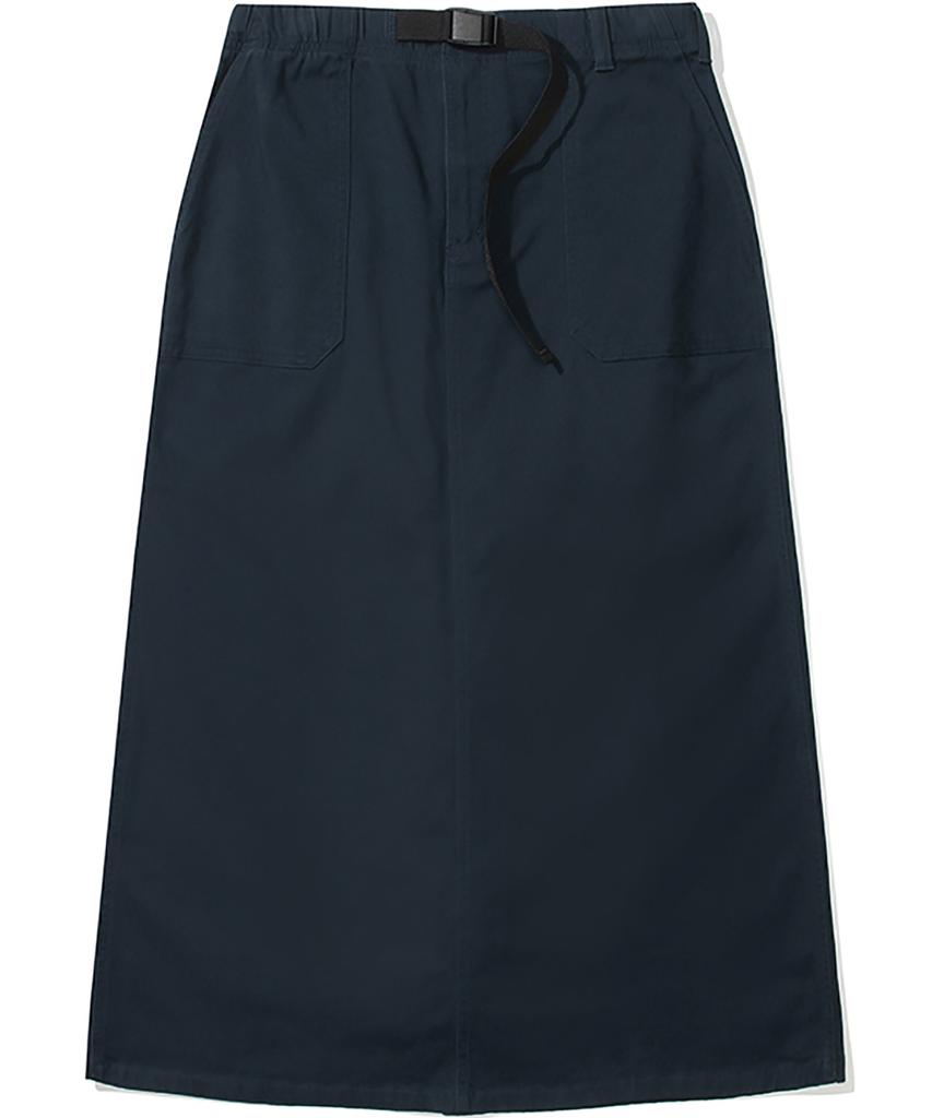 Columbia University M-Label Belted Peach Cotton Long Skirt Crown Navy