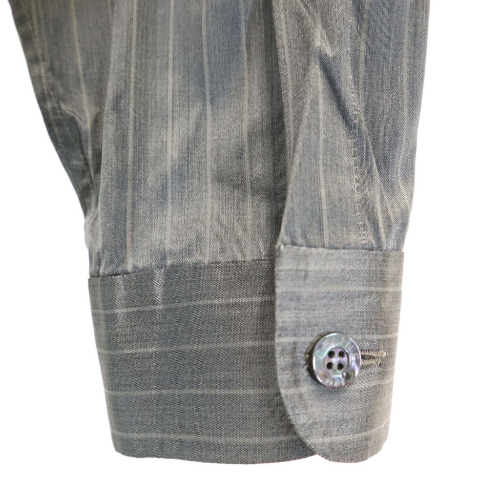 Celine 90s Old French Striped Pattern Long Sleeve Button Down Shirt 42 Women Used