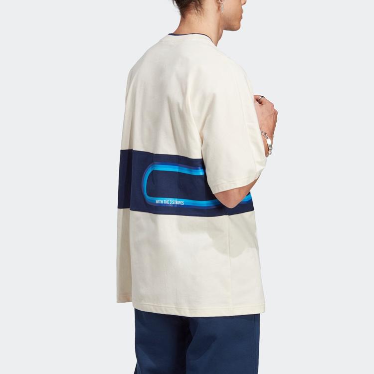 Adidas Оригинальная футболка с короткими рукавами и большим логотипом «Трилистник», мужские топы Wonder-White IP7167