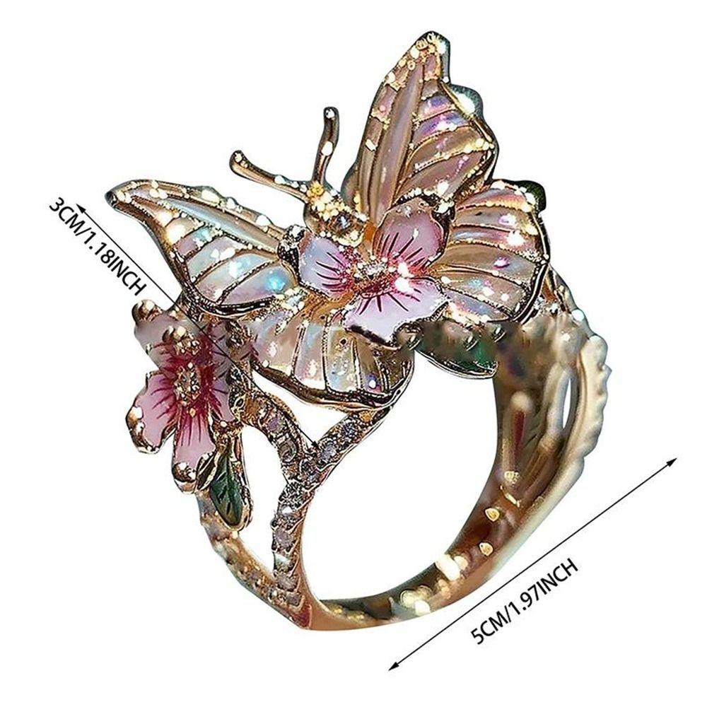 High Quality Jewelry Accessories Butterfly Ring Crafts Non-fading Finger Decorations Gift Open Ring