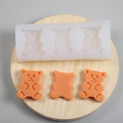 Форма для торта с 3 гнездами, легко извлекается, не деформируется, гибкая, нелипкая, форма для свечей из пчелиного воска, кухонный гаджет в форме медведя своими руками