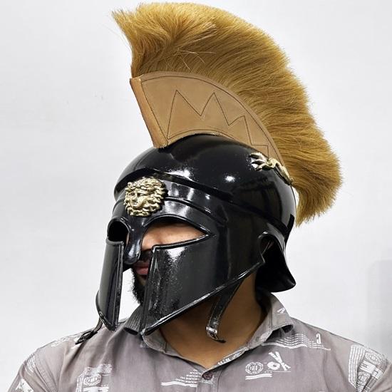 Черненый коринфский шлем, спартанский шлем, средневековый стальной шлем с внутренней подкладкой, лучший подарок