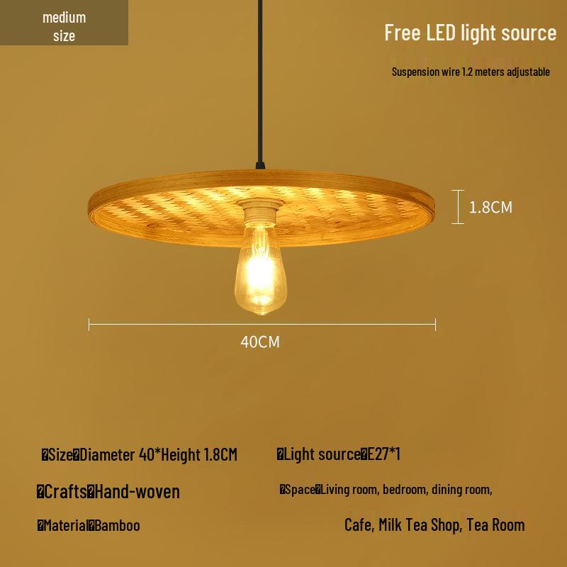 Бамбуковая ротанговая подвесная лампа: Дзен-освещение для чайной комнаты, столовой или чайного домика - Японский антикварный стиль