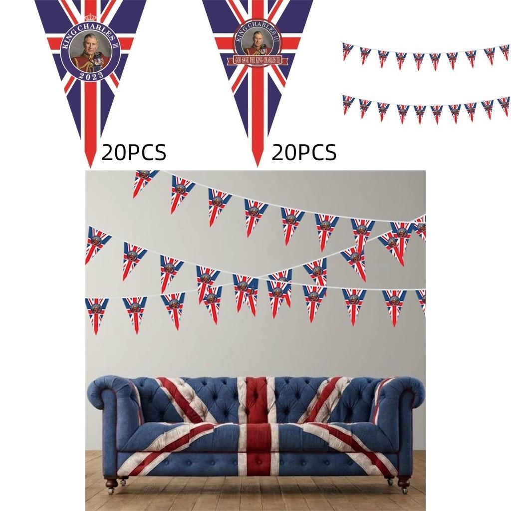 Британский флаг коронации короля Карла ручной 90x150см праздничный полиэстеровый баннер