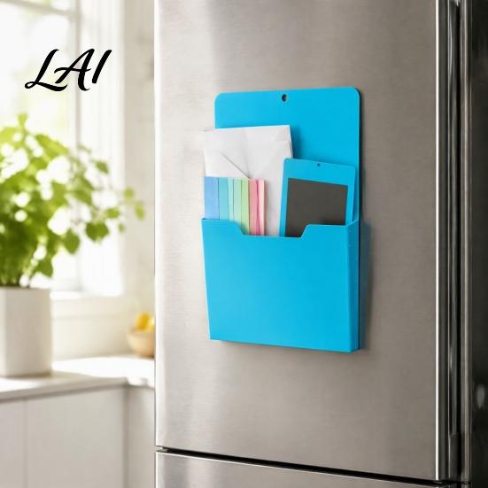 Office Document Storage 4PCS File Pocket with Strong Magnetic Backing 3D Space Wall Mounted Paper Holder Organizer Durable A4 Box for Refrigerator