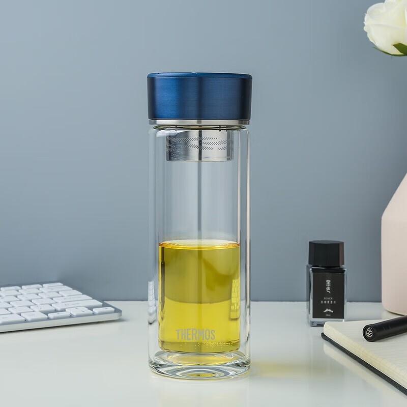 Thermos Двухслойная стеклянная бутылка-заварник для чая из боросиликатного стекла 300 мл