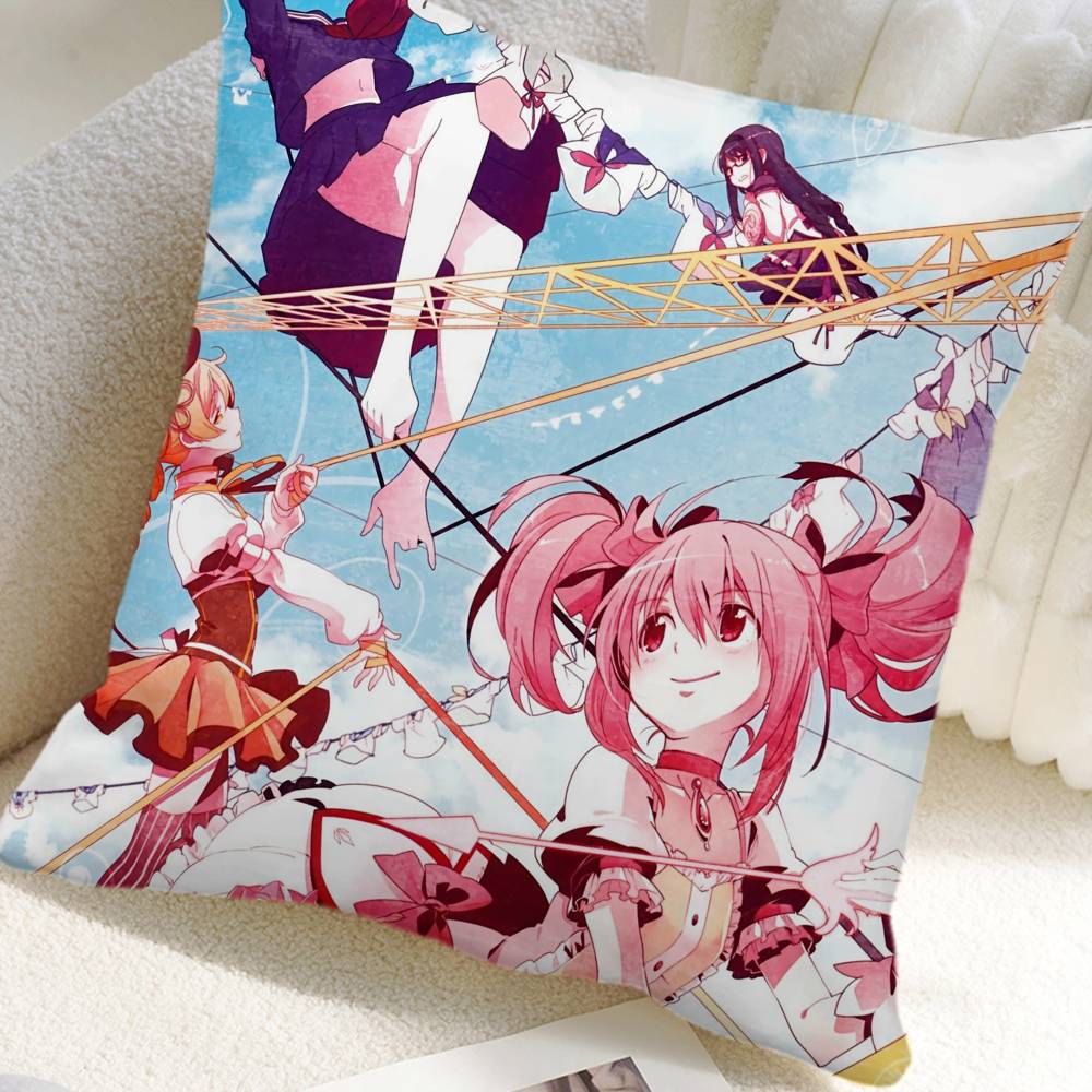 Puella Magi Madoka Magica Аниме Наволочка Квадратная Подушка Спальня Диван Досуг Комфортная Подушка Автомобиль Дом Украшение