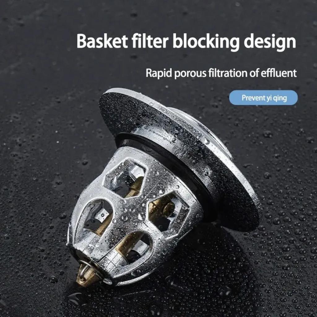 Нажимной клапан для умывальника Антикоррозийная пружина Медный сердечник Фильтр для слива Антиблокировочные антизапаховые аксессуары