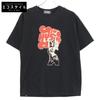 HYSTERIC GLAMOUR 0223CT01 FLAMES WOMAN Print T-shirt Tops M blackUsed