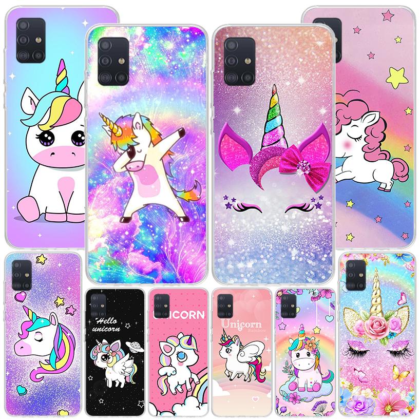 Pink Unicorn Rainbow Phone Case For Samsung Galaxy A52 A32 A22 A12 A51 A31 A50S A30S A20S A10S Note 20 Ultra 10 Plus S10 A72 A71
