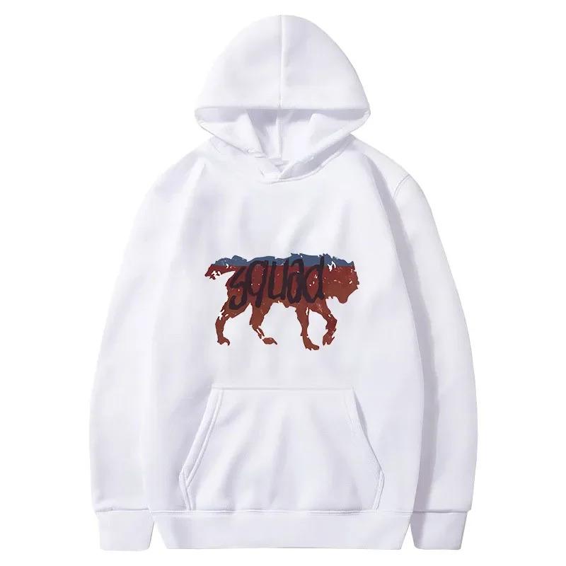 2024 Забавные Ретро Худи с Капюшоном для Мужчин Команда Волков Свитшот Потрясающий Волк Студент Старшей Школы Дикая Крутая Жизнь Странная Худи Команда Танков
