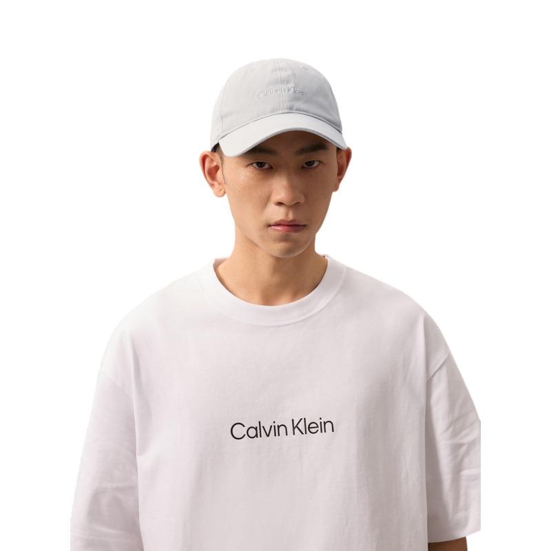 Calvin Klein Classic letter embroidery, cotton, peaked cap, same style for men and women, pearl gray 4D5021G-PDE