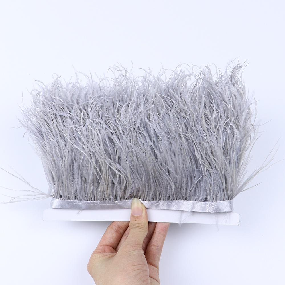 Dyed Ostrich Feather Trim Ribbon Fringe 6-8Cm Wedding Decoration Fluffy Feathers Dress Sewing Clothing 1/5/10Meter Plume Decor