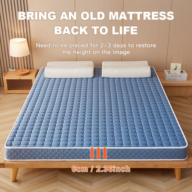 Дышащий трикотажный губчатый наматрасник - прохладный латекс и пена с эффектом памяти, складной, идеально подходит для дома, общежитий, арендованных домов, кемпинга, использования в автофургонах, только для локальной чистки