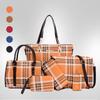 Новая модная клетчатая сумка-набор из шести предметов, сумка «мать и дитя», полосатая сумка через плечо, сумка через плечо, женская сумка в стиле ретро большой вместимости