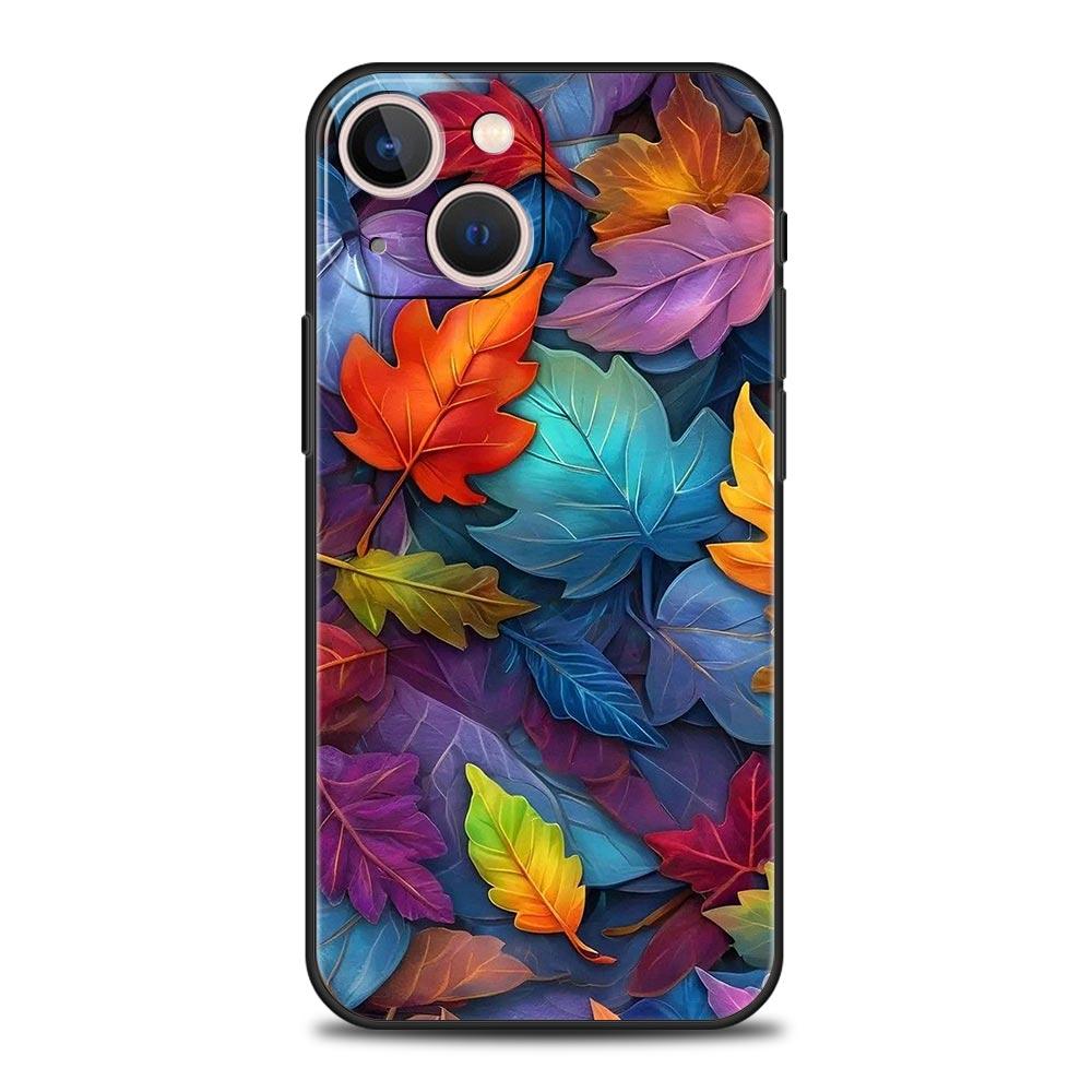 Cartoon Leaf Phone Case Cover for iPhone 17 16 15 14 13 12 11 Pro Max 17 Air Plus Shockproof Soft TPU Shell Fundas Capas Coque