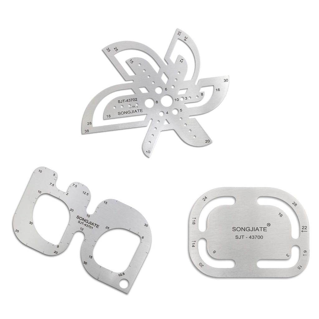 Watchband Ruler Stencil Template Stainless Steel Rounded Corner Gauge Measuring Tool for Leather Craft