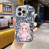 Phone Case: 2D flat design suitable for iPhone 18 17 16 15 14 13 Pro protective case, couple style, blonde little girl, Christmas and Halloween gift .