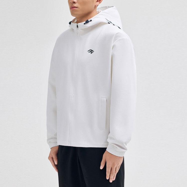 Anta Баскетбольная серия Letter молния куртка с капюшоном мужские куртки чисто-белый 152331616-1