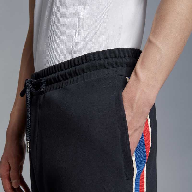 Moncler Ss23 Striped Drawstring Elastic Sports Pants Men bottoms Navy-Blue I10918H00034899YE778