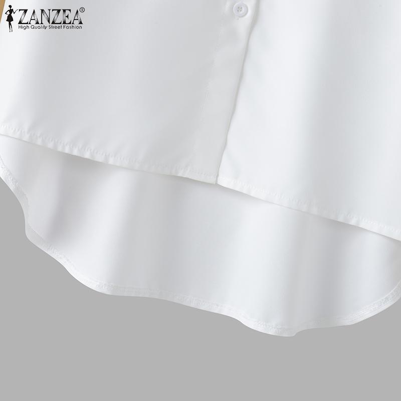 ZANZEA Женские весенние рубашки с цветочным принтом и длинным рукавом