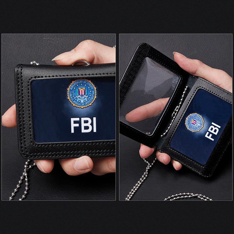 Держатель для удостоверения личности из натуральной кожи, репортер, полицейский офисный работник, шейный бейдж, именной тег, нагрудный чехол для карточек, деловая рабочая карточка