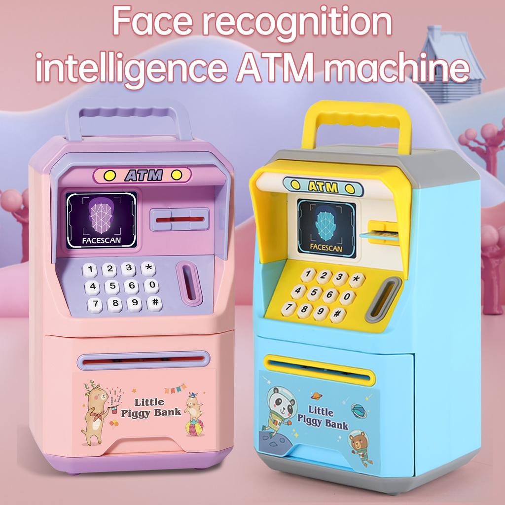 Электрическая копилка для детей, детский банкомат Moeny Jar, имитация распознавания лиц, автоматическая прокрутка