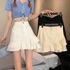 Yozgi Mini Volanli Yubkalar Ayollar Vintage Denim Shirin Kundalik Hotsweet Qizlar Streetwear Yuqori Bel Yubka