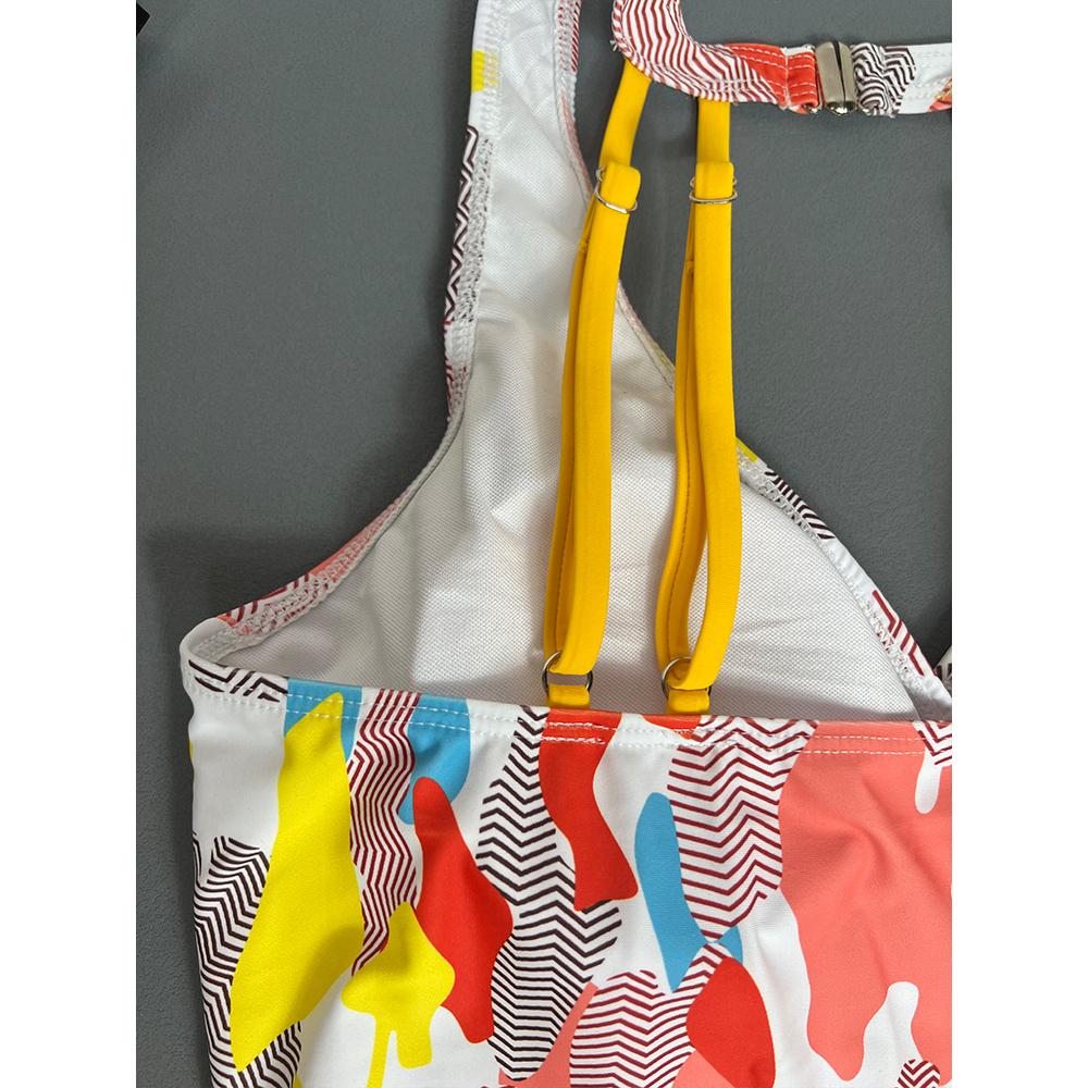 Женский сексуальный купальник большого размера с цветочным принтом, женский летний комплект из двух предметов, танкини, модный монокини, пляжная одежда, банный костюм