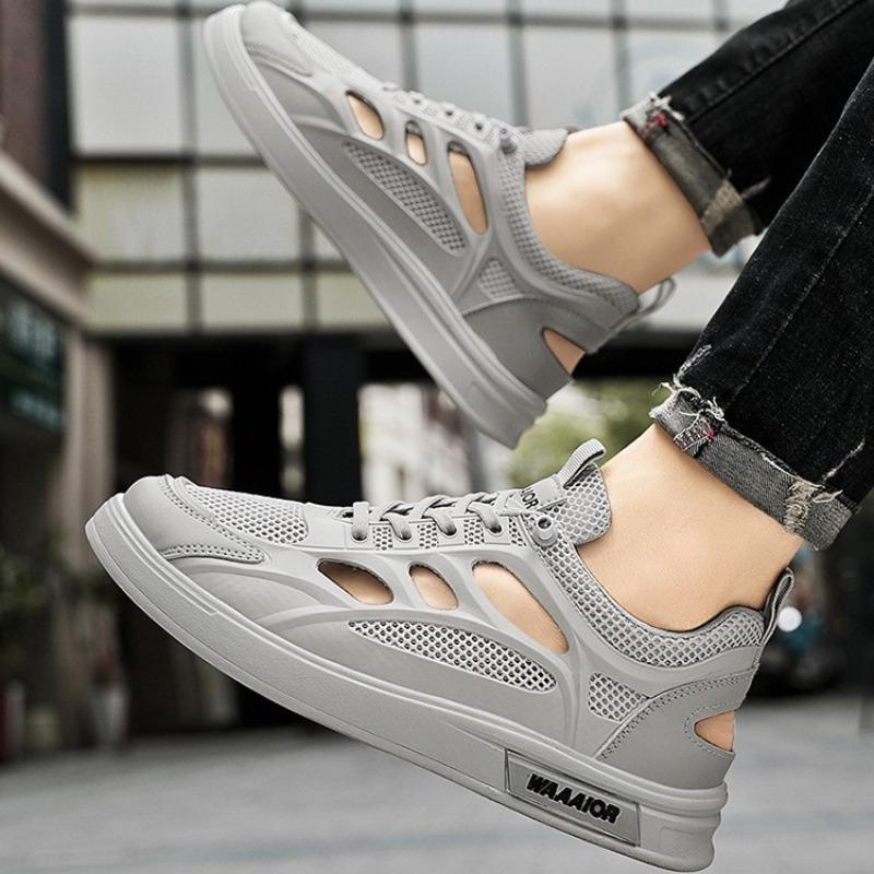 Новая мужская удобная спортивная обувь повседневная обувь дышащая удобная летняя новая с перфорацией универсальная белая сетка