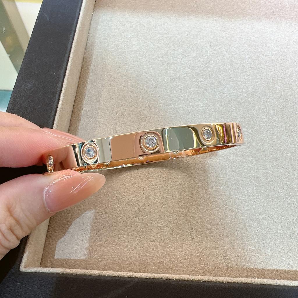 V Gold CNC Высокая Версия Браслет Любовь Узкая Средняя Широкая Версия Новый Женский Толстый Покрытый 18K Розовым Золотом Браслет для Пары