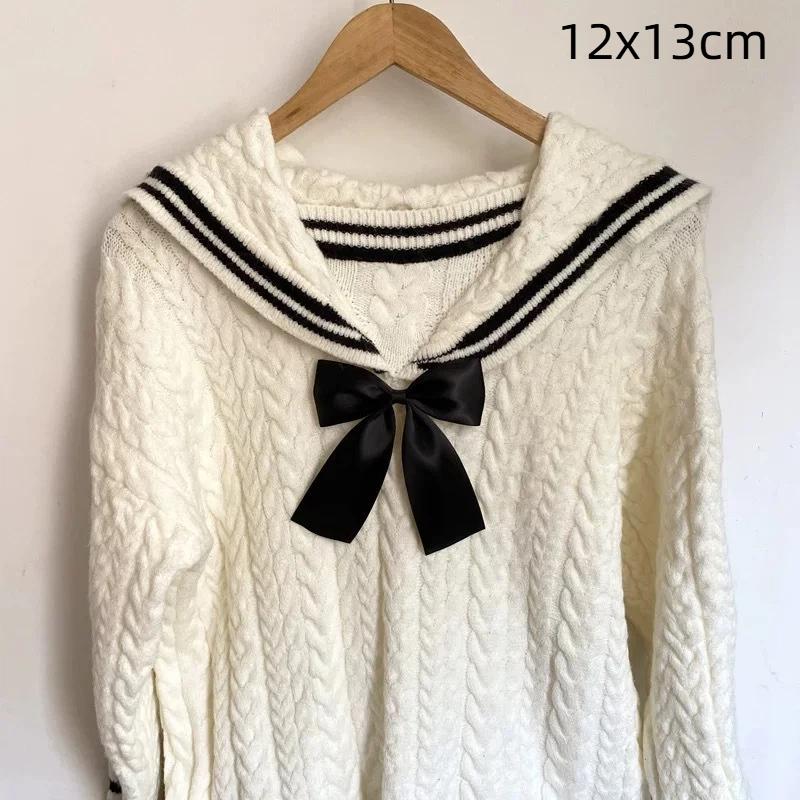 Black Bow Brooch With Ribbon And Safety Pin Simple Corsage Women'S Clothing Accessories Fashion Jewelry