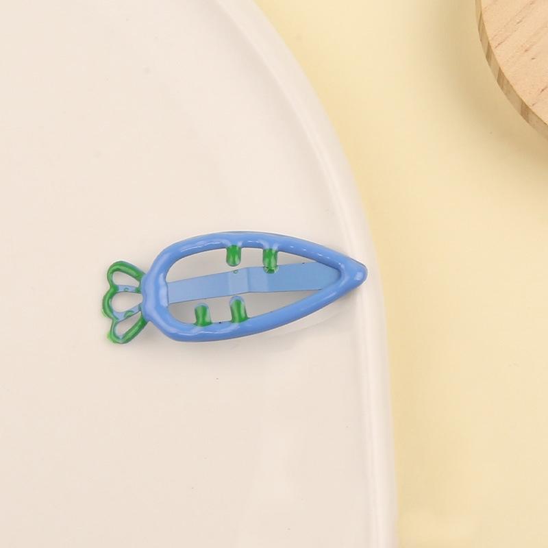 Милый зажим для волос в форме морковки для девочек, оранжевый с зелеными акцентами