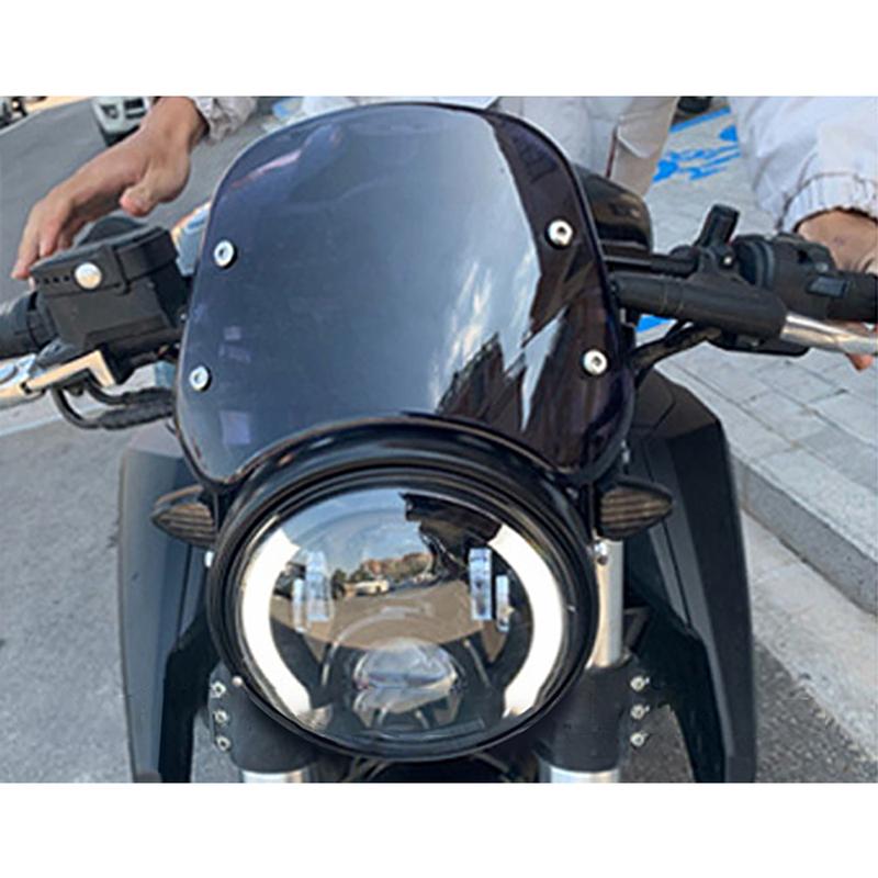 Для Yamaha Kawasaki Suzuki Cafe Racer Для Harley Honda Motorcycle Универсальный черный ветровой дефлектор ветрового стекла Обтекатель ветрового стекла