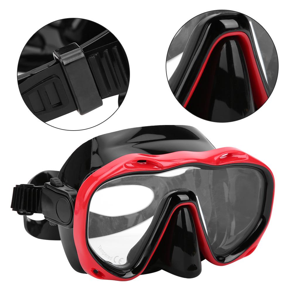 Adult Diving Goggles Face Shield Glasses Silicone Eye Protector Snorkeling EquipmentsMK‑902 Black Red