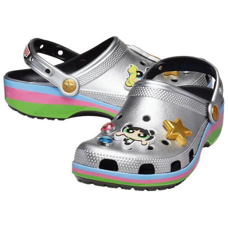 The Powerpuff Girls X Crocs Classic Clog Metallic Silver Unisex Sneakers 210256-001