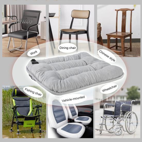 Подушка для сиденья с подогревом и 3 уровнями температуры, стираемая, с автоматическим выключением в течение 4 часов, зарядка через USB 5 В, для офиса, автомобиля, дома, подогреваемая подушка для стула