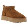 Boots basses végans - Refresh - Beige - Tige mi-haute - Semelle plateforme - Doublure laine chaude