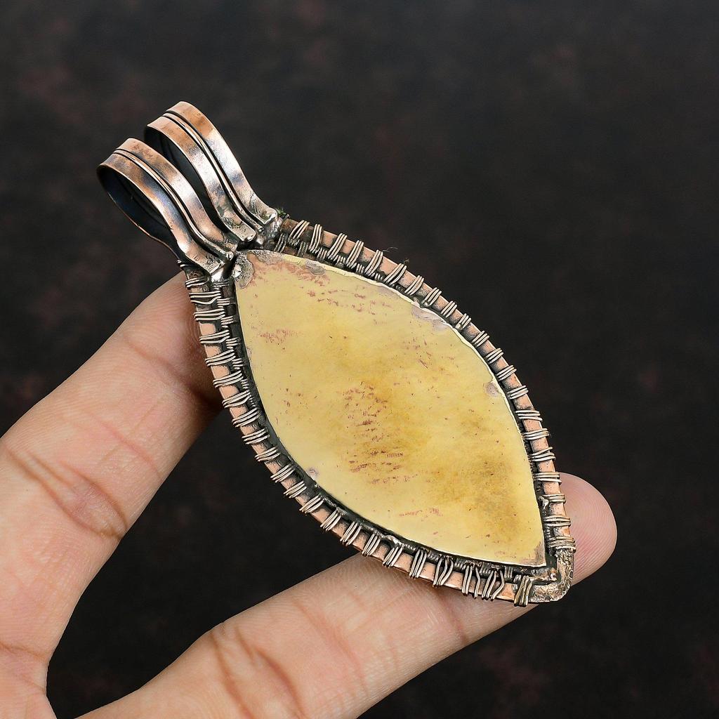 Labradorite Pendant Mahogany Obsidian And Blue Sunstone Pendant Copper Wire Wrapped Pendant Natural Gemstone Handmade Jewelry Gifts For Her