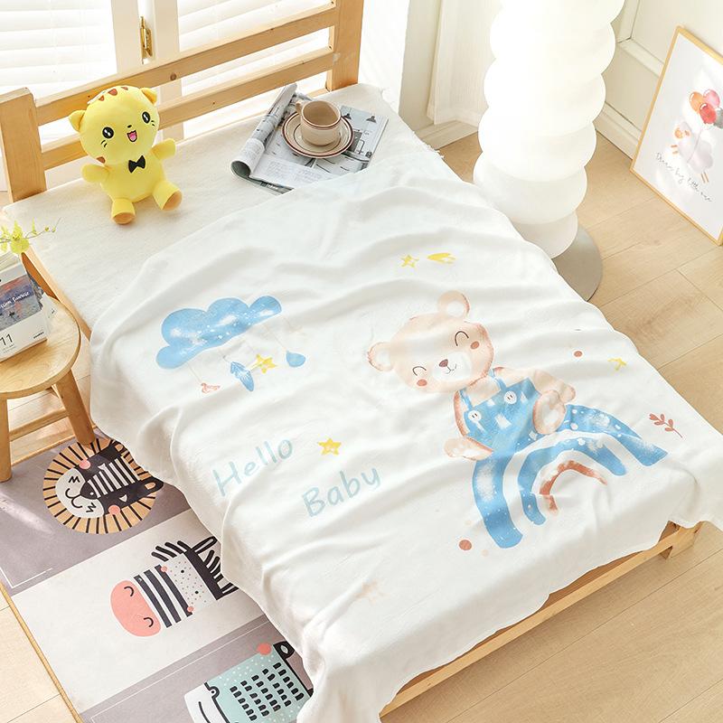 Double-layer Bamboo Cotton Infant Blanket, Children's Quilt, Thin Air-conditioning Summer Cool Quilt, Baby Bamboo Fiber Ice Silk Blanket