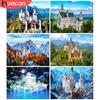 HUACAN Full Square Diamond Painting Castle 5D Mountain Diamond Embroidery Mosaic Landscape Home Decoration