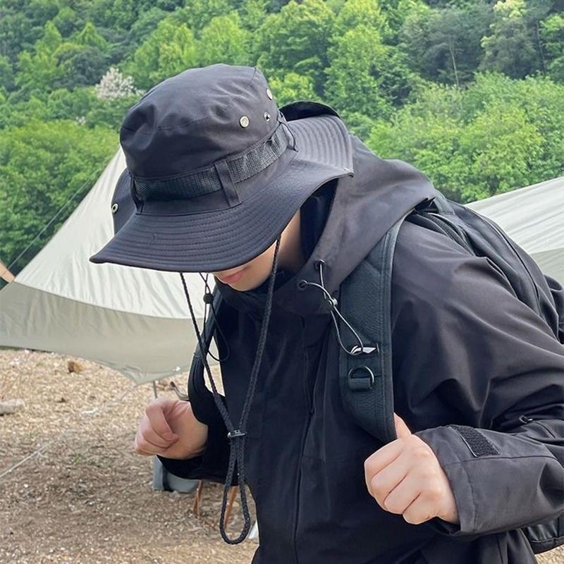 1 Piece Western Cowboy Hat For Women Men-Proof Hat Outdoor Fishing Camping Alpine Cap Summer Uv Bucket Hat