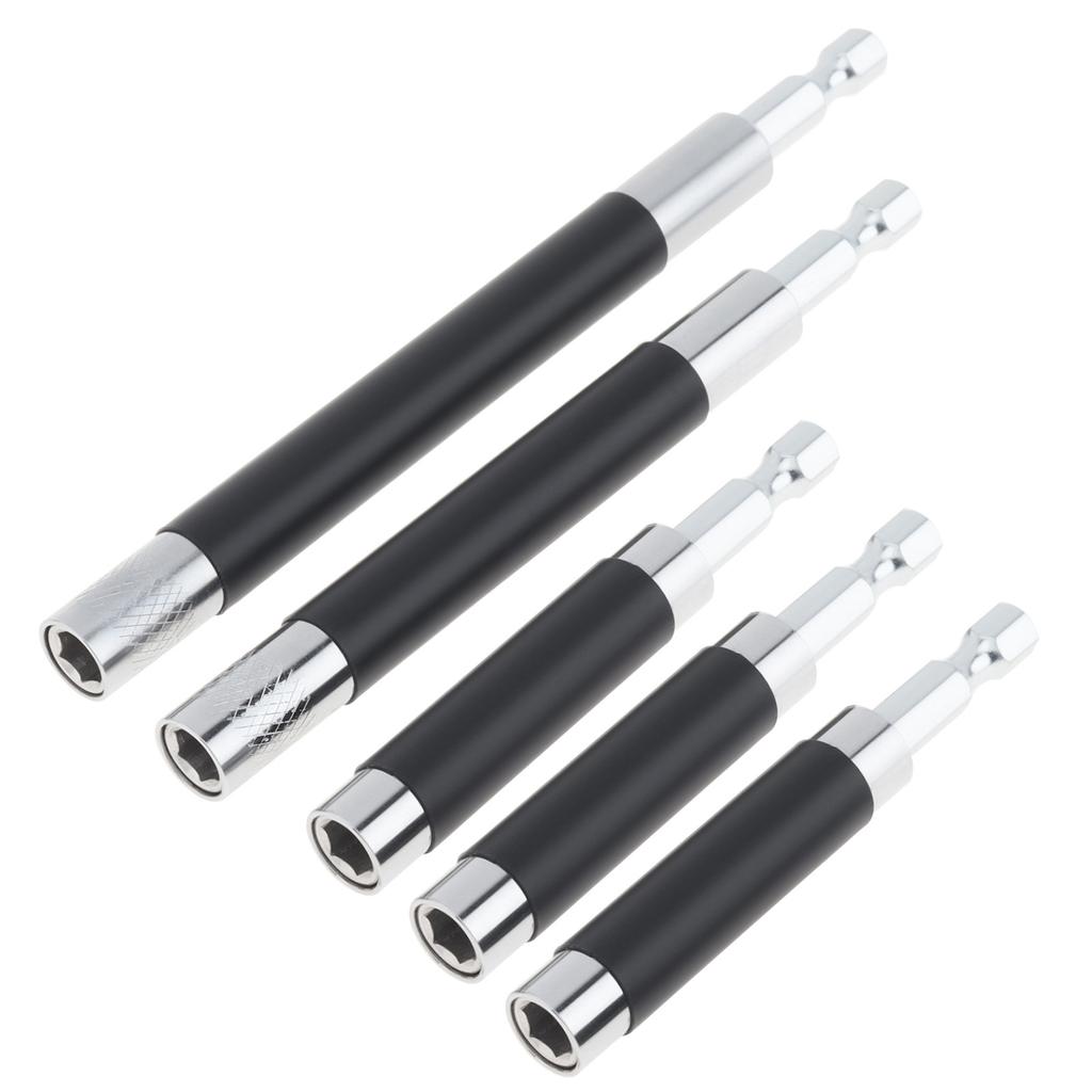 5pcs Scalable Magnetic Drill Bit Holder Extension Bar Adapter 3.1 To 5.5 Inch Heavy Duty 1/4 Inch Hex Shank Universal Fit Nuts Screwdriver Handheld