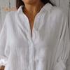 Женская повседневная рубашка с лацканами, однобортная рубашка с рукавом 3/4, однобортная рубашка с разрезом сзади и галстуком-бабочкой, одноцветная рубашка, уличная одежда