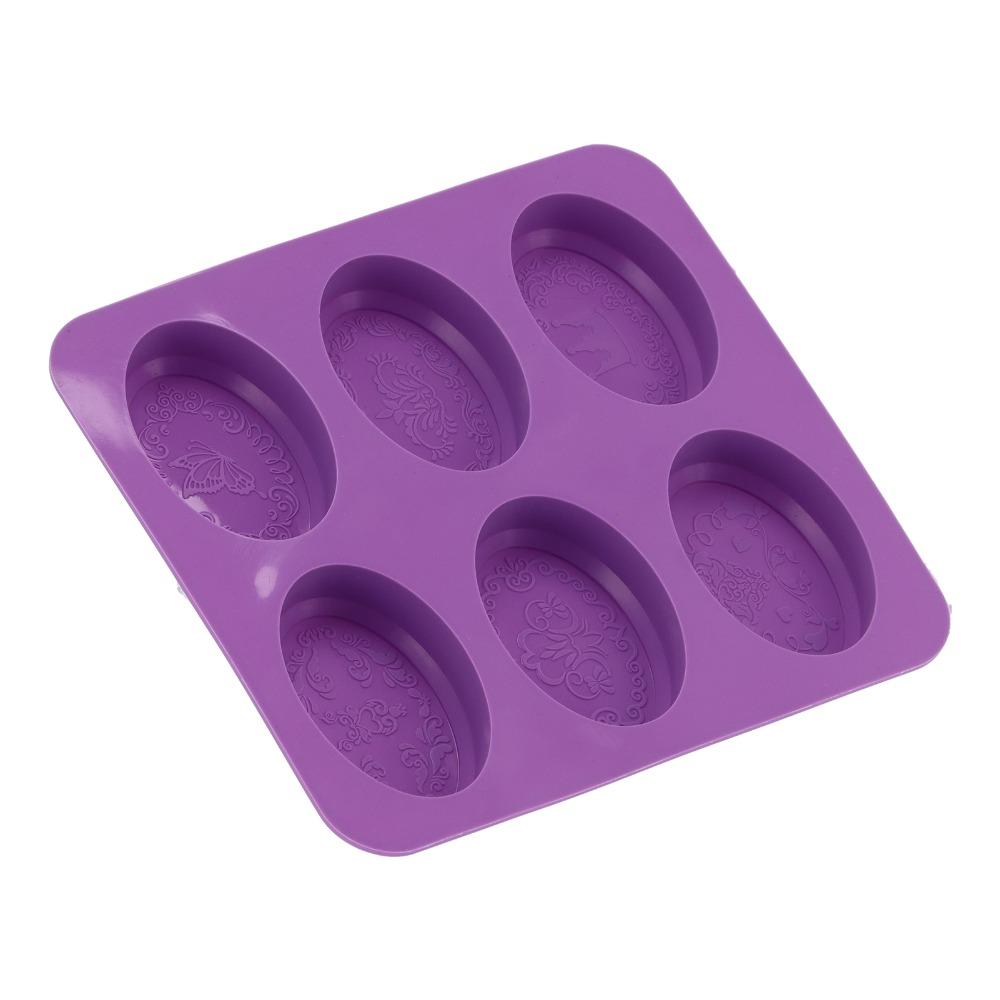 6-Cavity Design Soap Molding Case Flexible Silicone Cake Mold Set Silicone Soap Mold Handmade Soap