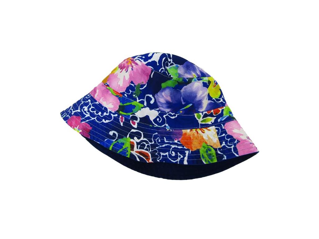 (Polo Ralph Lauren) Men's and Women's CottonPolyester Reversible Hat Cap (Navy lineAloha) 01080007-SM-HOLIDAYNAVY [Used]