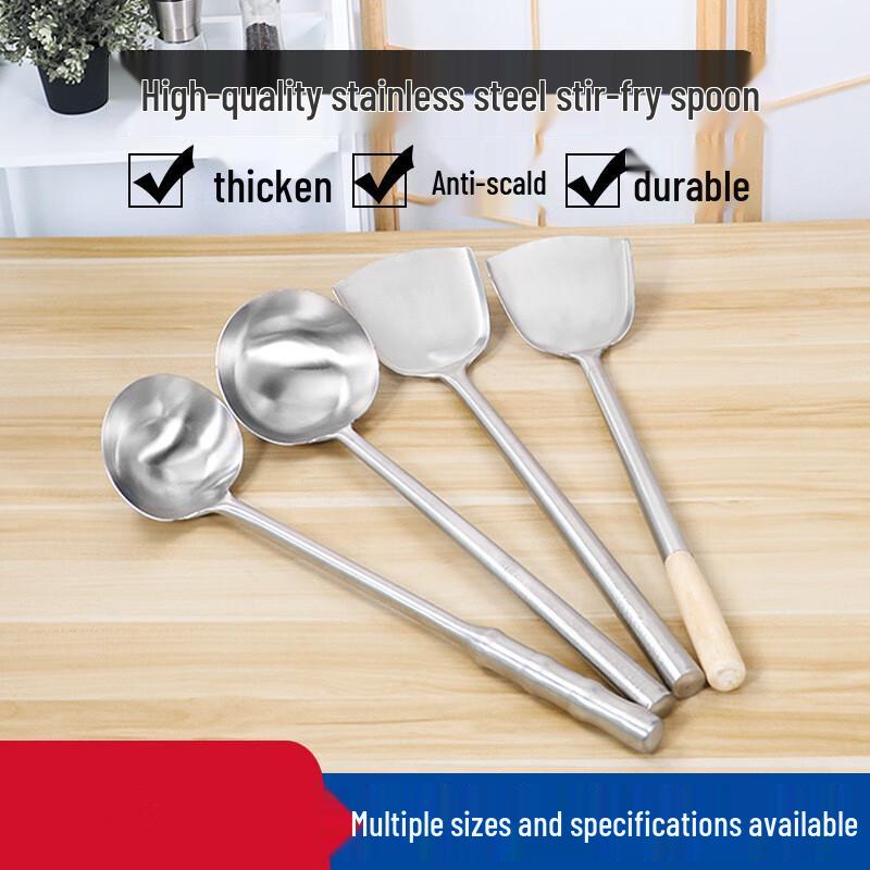 Thickened Stainless Steel Long-Handle Wok Ladle