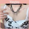 Cross Punk Dark Style Necklace Geometric Shape Tassel Choker For Travel Souvenir