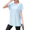 DAYCLOSET Yoga Yoga Short Long Loose Yoga125 Light Women's Top, T-Shirt, Sleeve, Flattering, Quick-Drying, Lightweight, Length, Stretchy, Fit, (2XL,