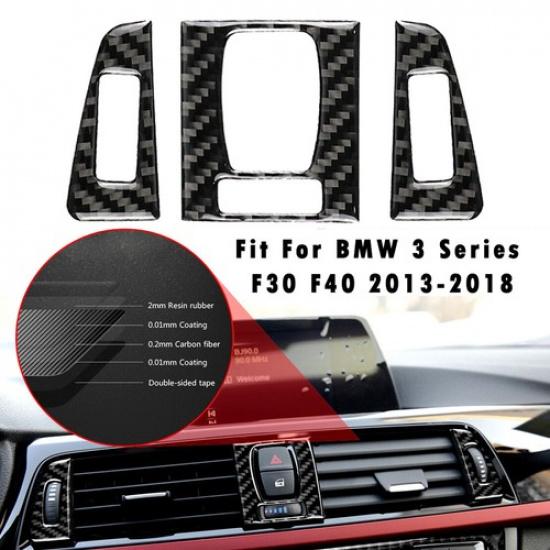 Front Air Vent Panel Sticker Cover Trim Carbon Fiber For BMW 3 Series F30 F40